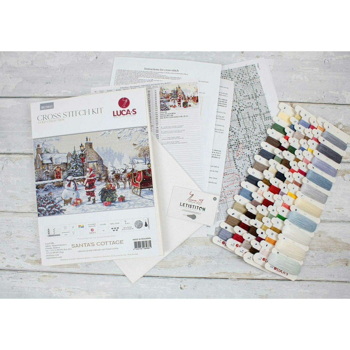 Santa's Cottage BU5011L Counted Cross-Stitch Kit