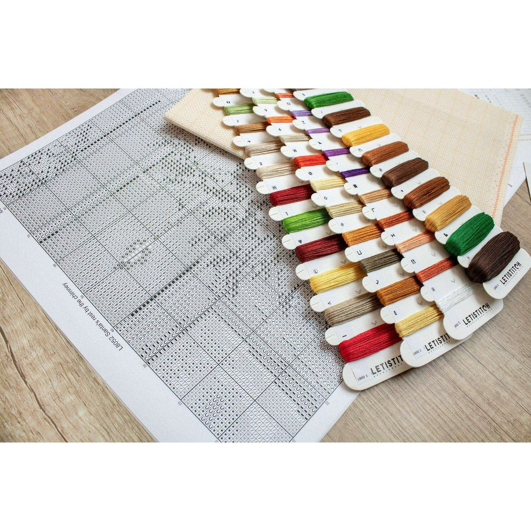 Santa's rest by the chimney L8052 Counted Cross Stitch Kit