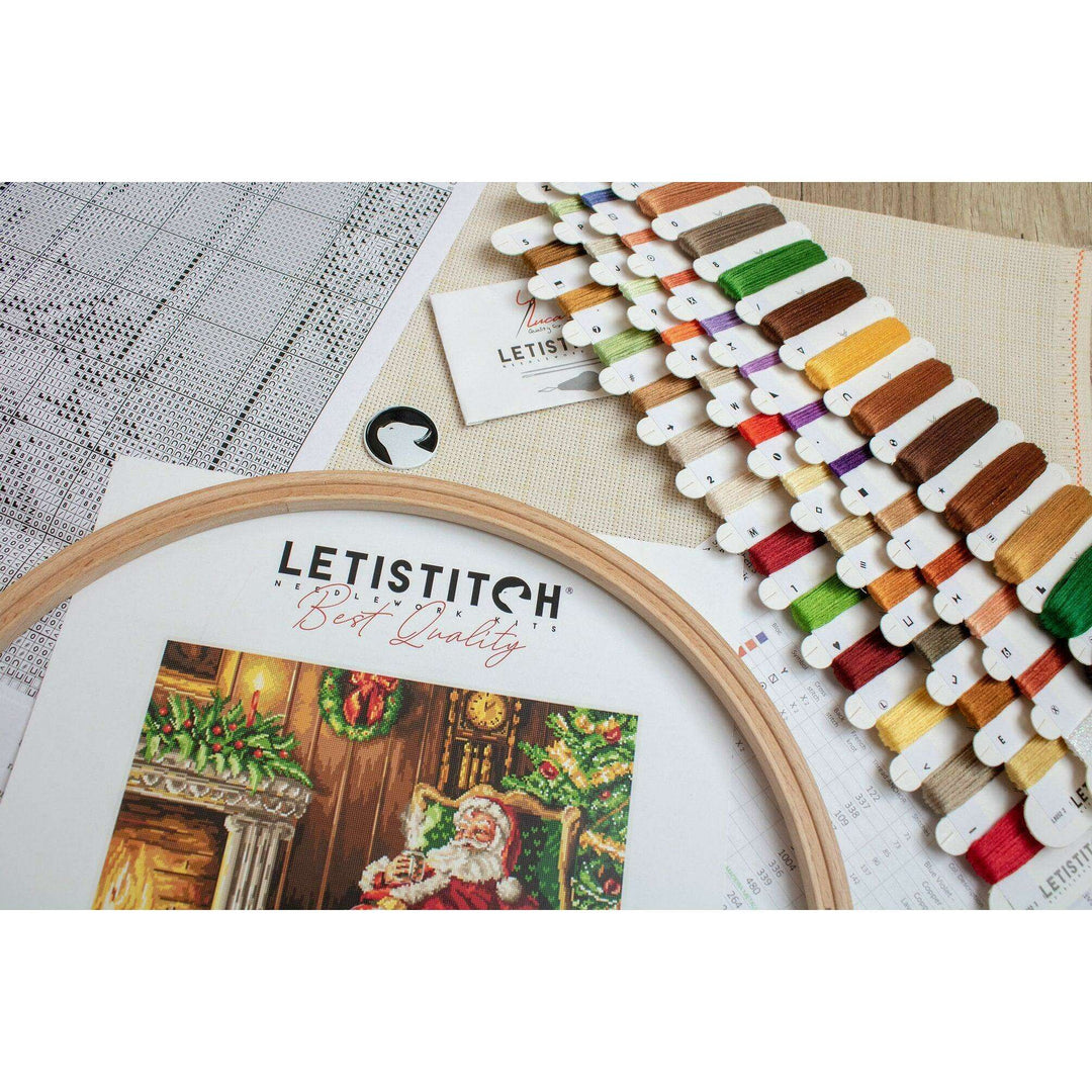 Santa's rest by the chimney L8052 Counted Cross Stitch Kit