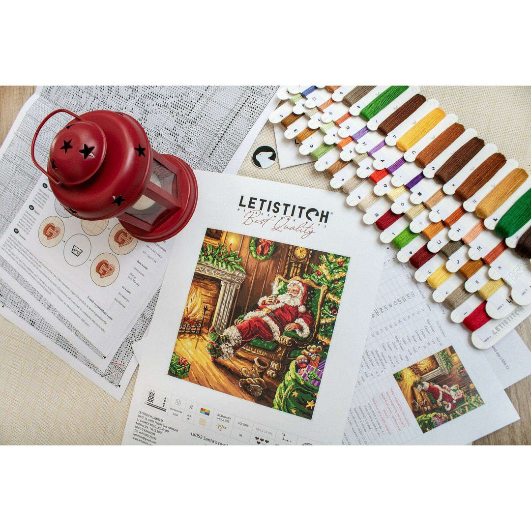 Santa's rest by the chimney L8052 Counted Cross Stitch Kit