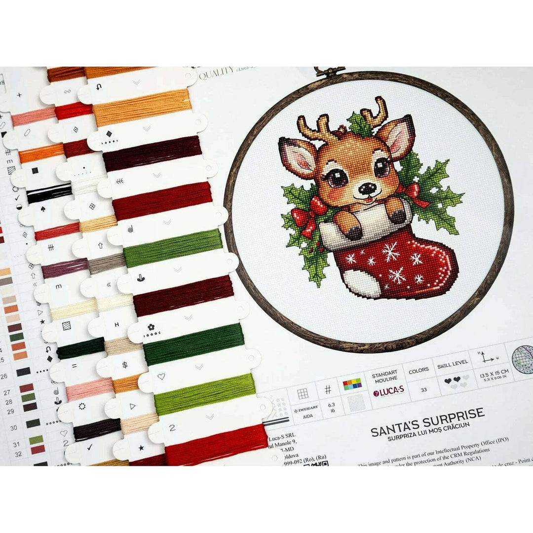 Santa's Surprise BC236L Counted Cross-Stitch Kit