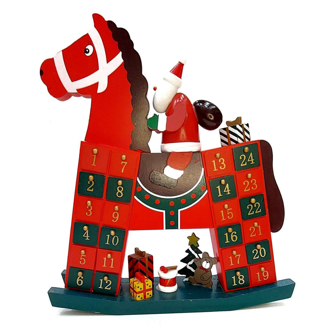 Santa's Wooden Horse Advent Calendar Wizardi F07M6-16