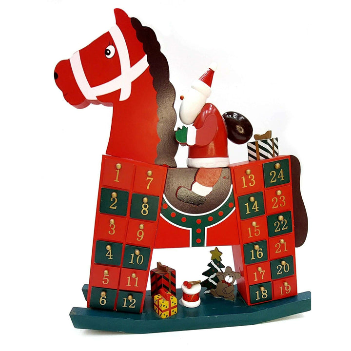 Santa's Wooden Horse Advent Calendar Wizardi F07M6-16