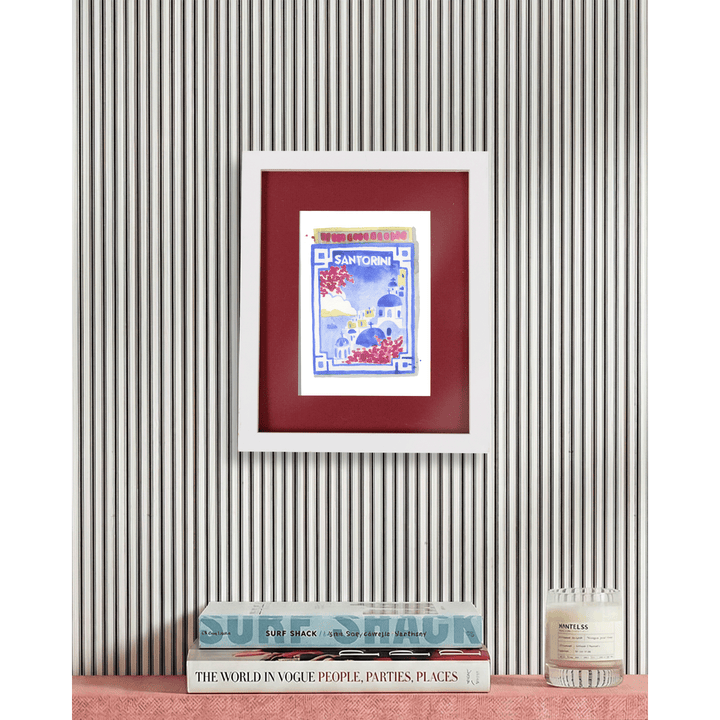 Santorini Matchbook Art Print