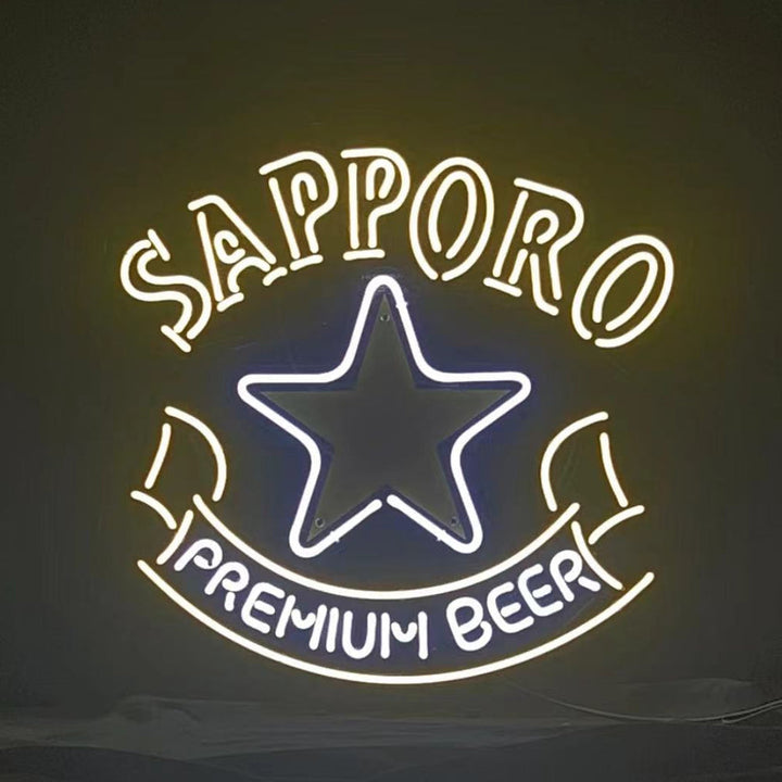 Sapporo Premium Beer with Star Neon Signs Light