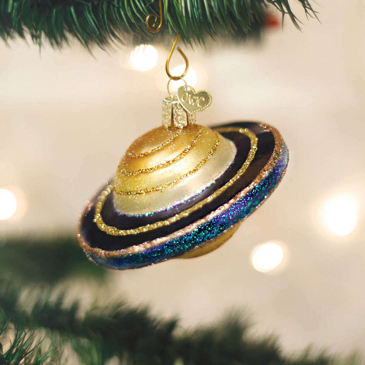 Old World Christmas Saturn Blown Glass Ornament