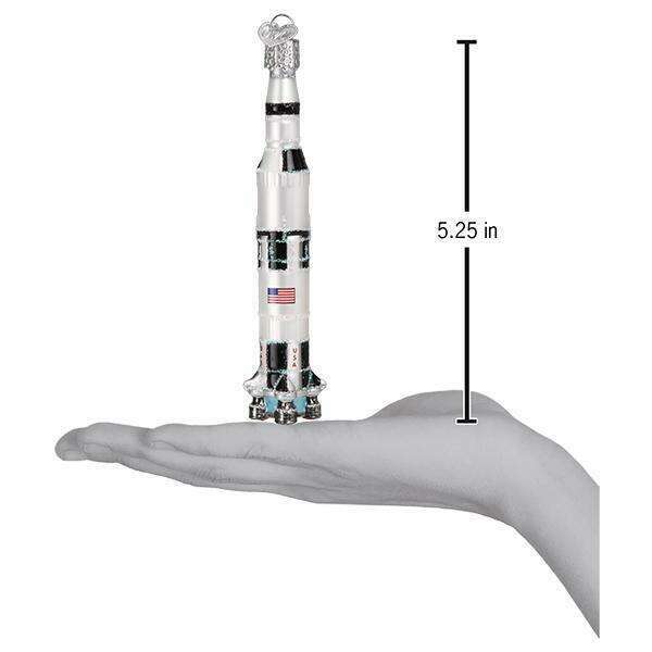 Old World Christmas Saturn V Rocket Blown Glass Ornament
