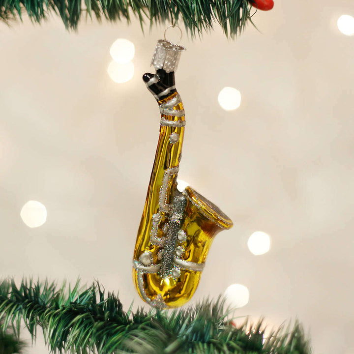 Old World Christmas Saxophone Blown Glass Ornament