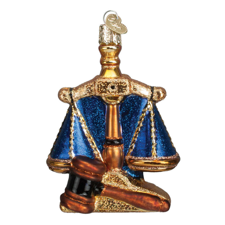 Old World Christmas Scales of Justice Blown Glass Ornament