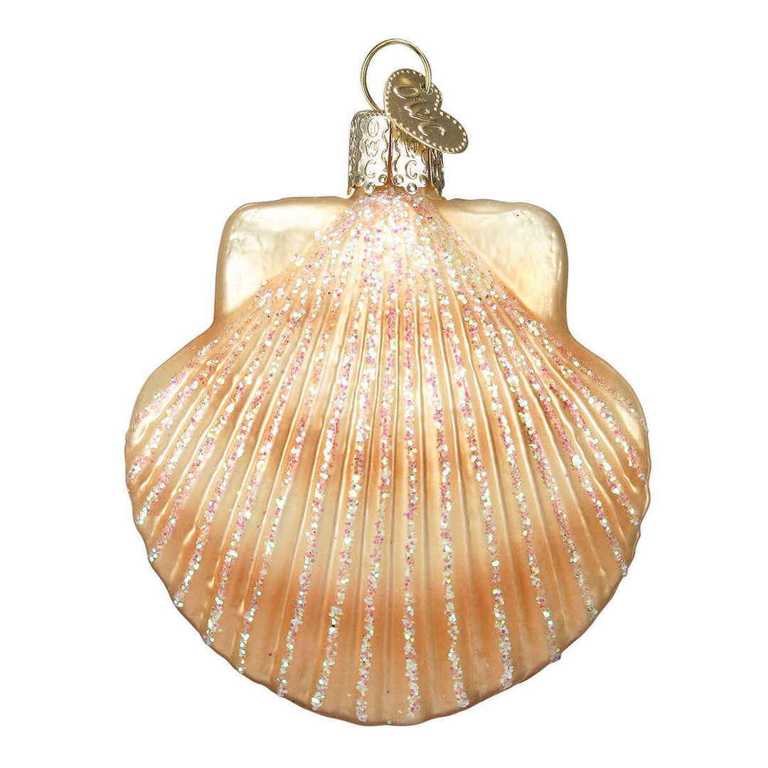 Old World Christmas Scallop Shell Blown Glass Ornament