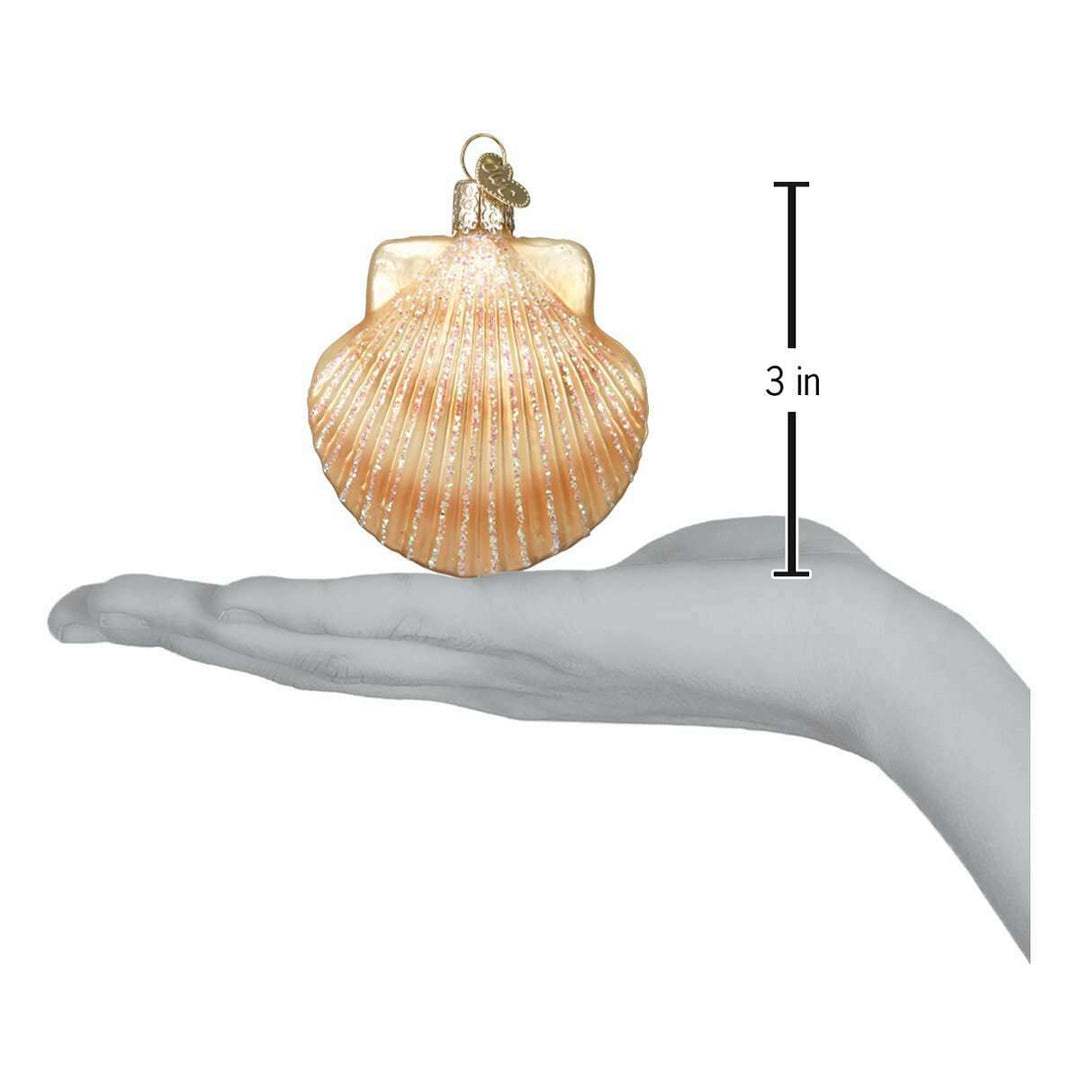 Old World Christmas Scallop Shell Blown Glass Ornament