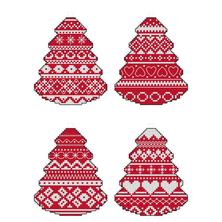 Scandinavian Christmas Trees 187CS Counted cross stitch kit with plastic canvas