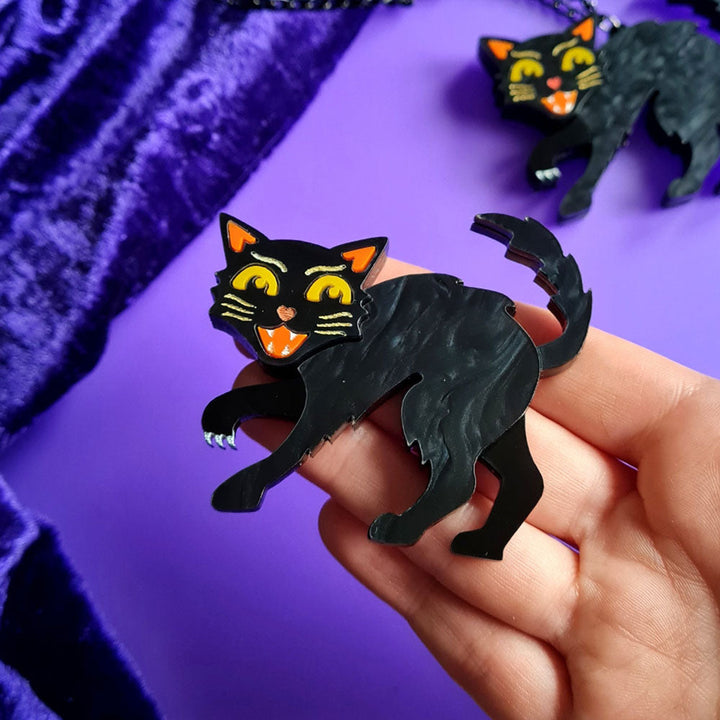 Scaredy Cat Brooch by Cherryloco Jewellery 3