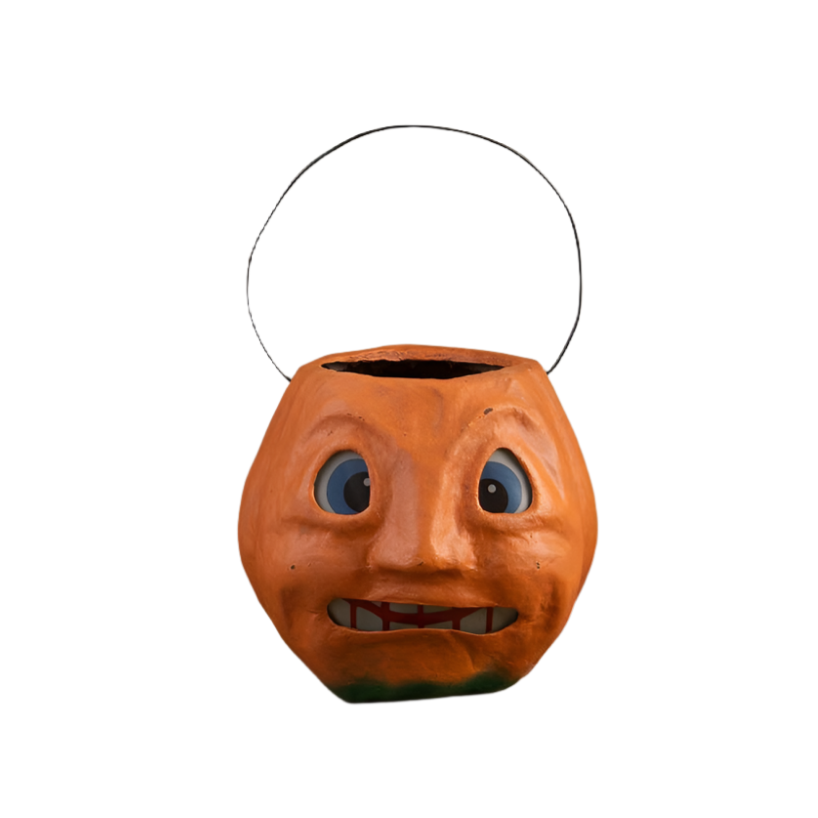 Scary Vintage Pumpkin Bucket Medium by Bethany Lowe Designs