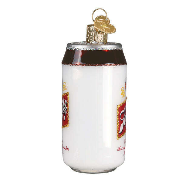 Old World Christmas Schlitz Beer Can Blown Glass Ornament