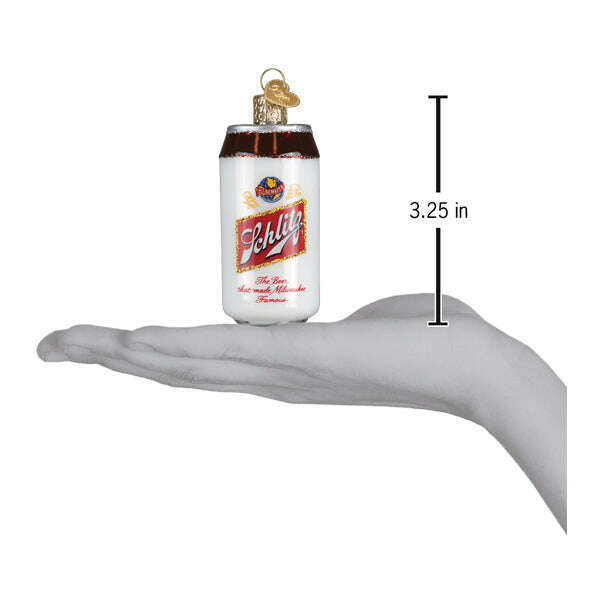 Old World Christmas Schlitz Beer Can Blown Glass Ornament