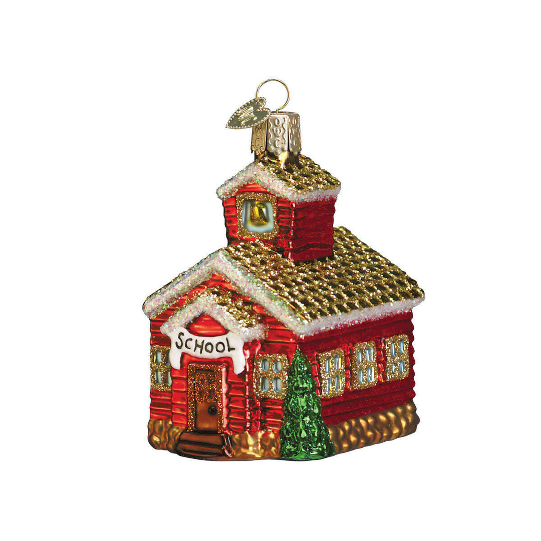 Old World Christmas School House Blown Glass Ornament