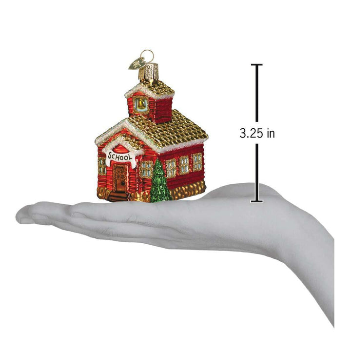 Old World Christmas School House Blown Glass Ornament