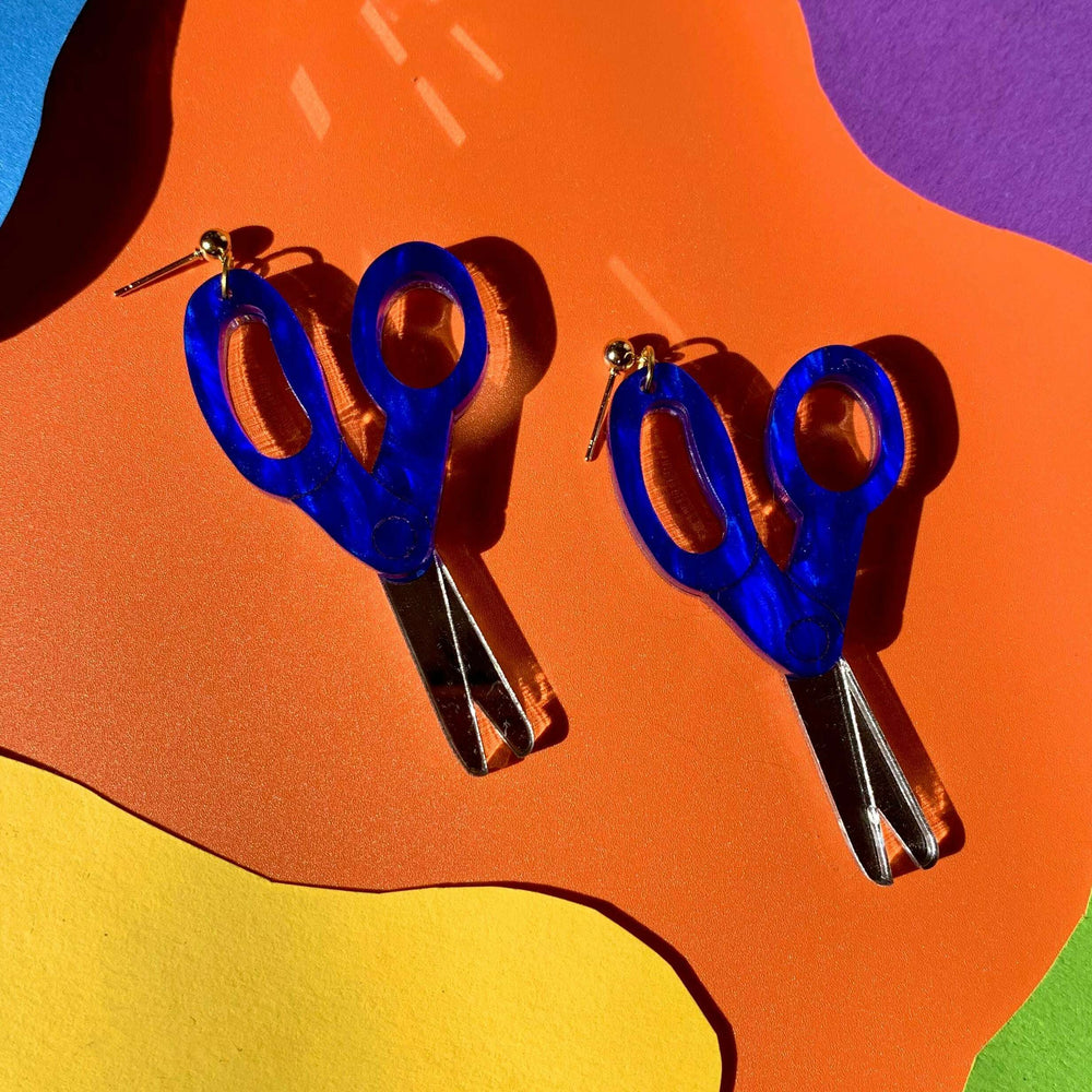 Scissors Acrylic Earrings by Lipstick & Chrome