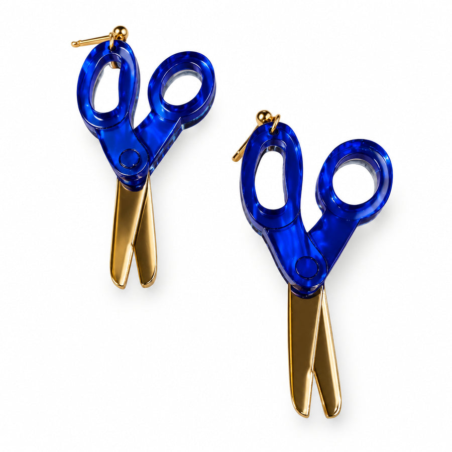Scissors Acrylic Earrings by Lipstick & Chrome – view 3