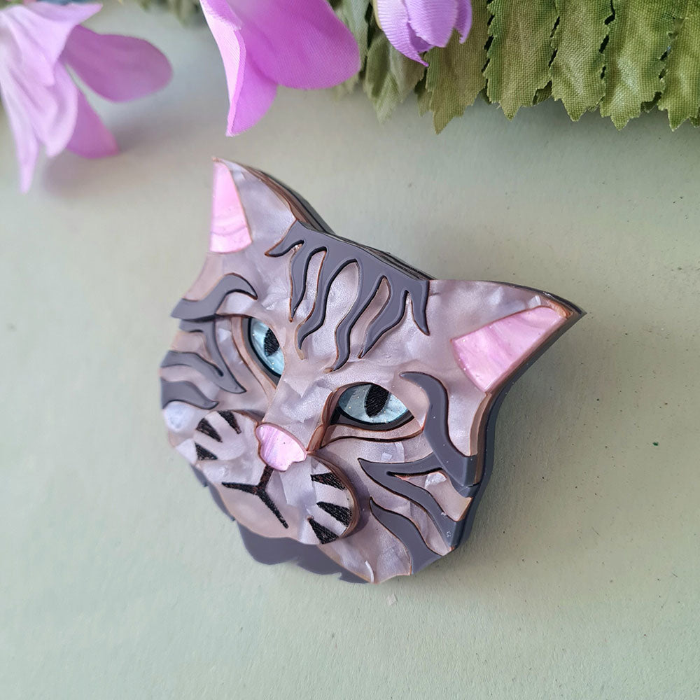 Scottish Wild Cat Grey Tabby Necklace by Cherryloco Jewellery 4