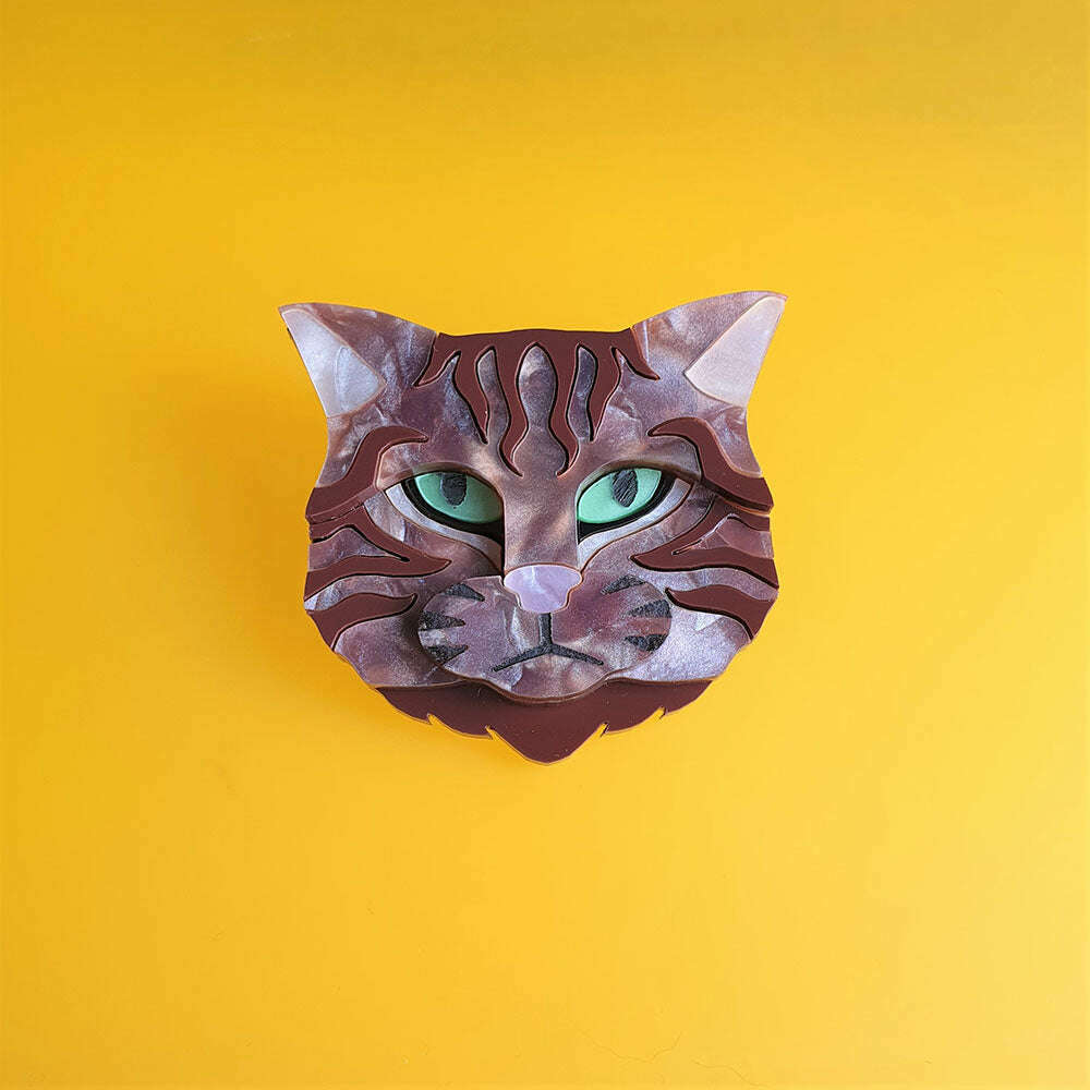 Scottish Wildcat Bronze Shimmer Colourway Brooch by Cherryloco Jewellery 2