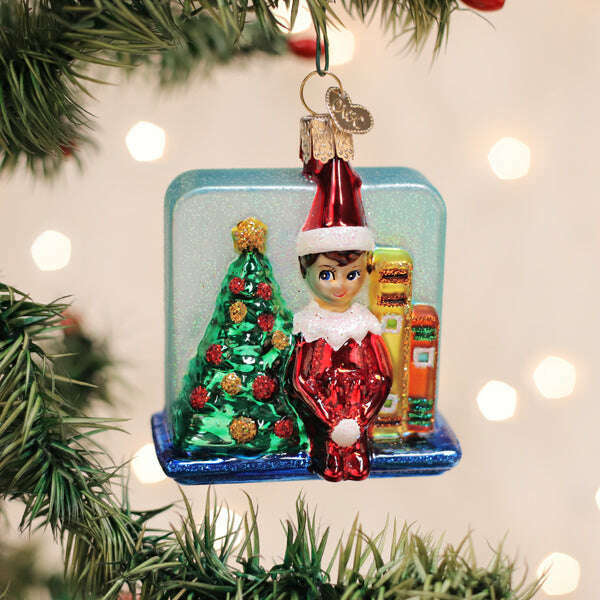 Old World Christmas Scout Elf Storytime Blown Glass Ornament