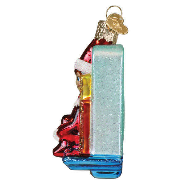 Old World Christmas Scout Elf Storytime Blown Glass Ornament