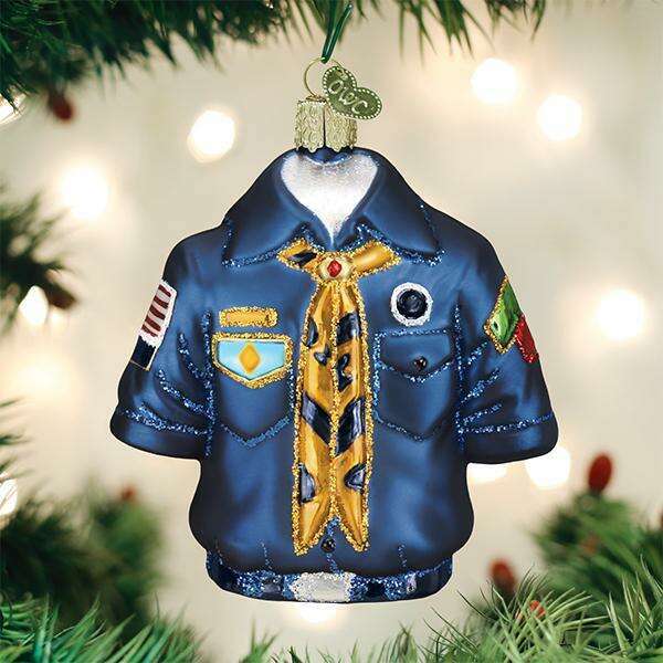 Old World Christmas Scout Uniform Blown Glass Ornament