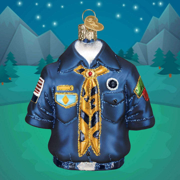 Old World Christmas Scout Uniform Blown Glass Ornament