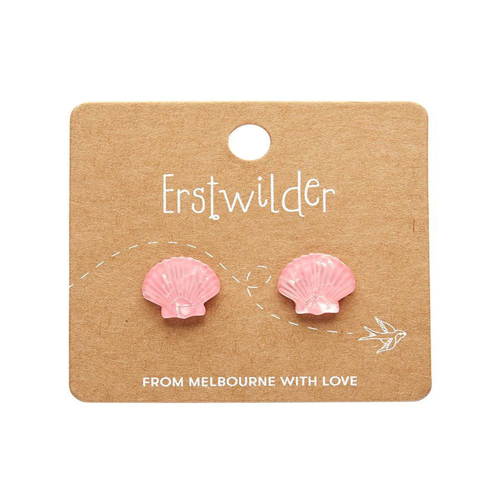 Sea Shell Stud Earrings - Pale Pink (3 Pack) by Erstwilder image 1