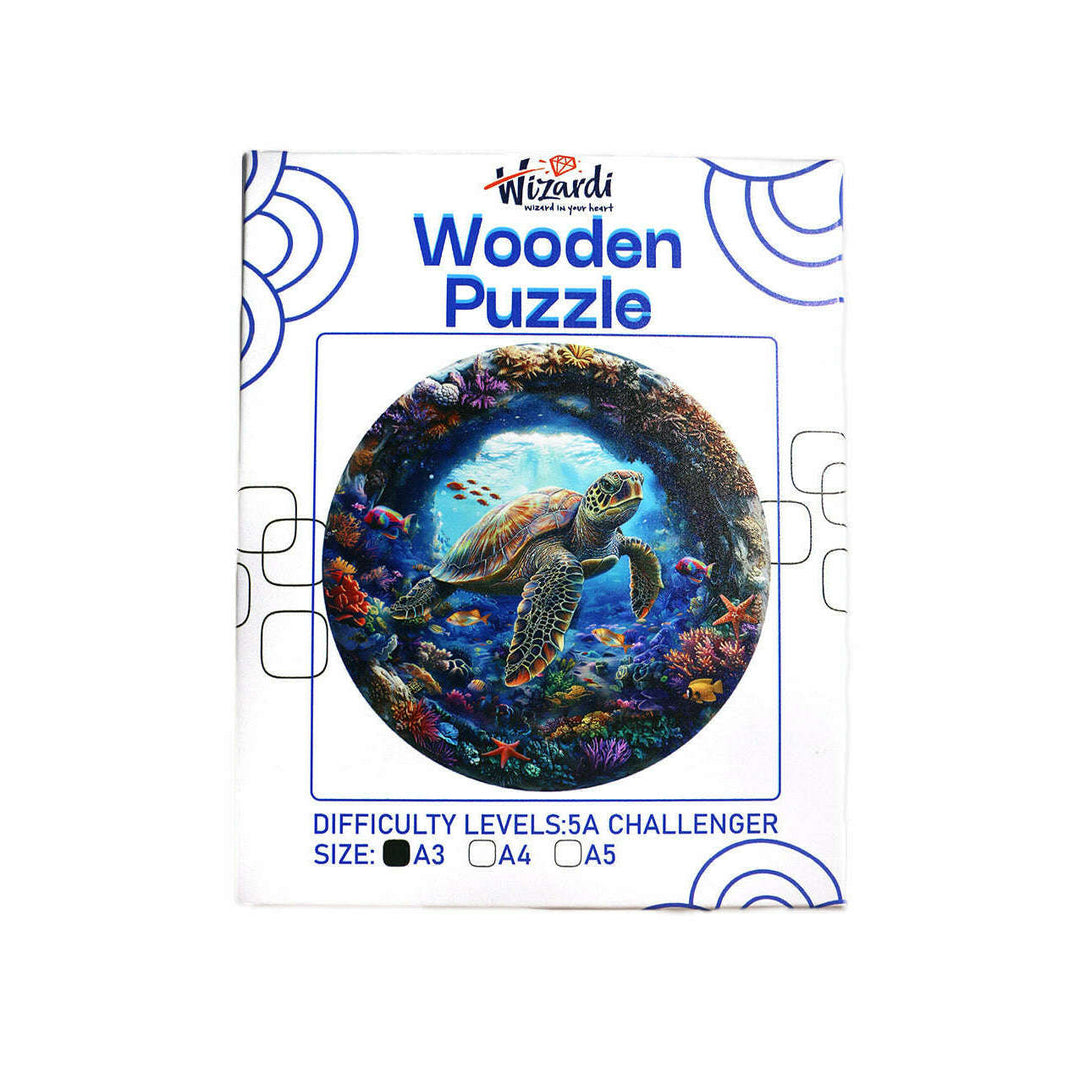Sea Turtle - Jigsaw Wooden Puzzle by Wizardi F07N9-32