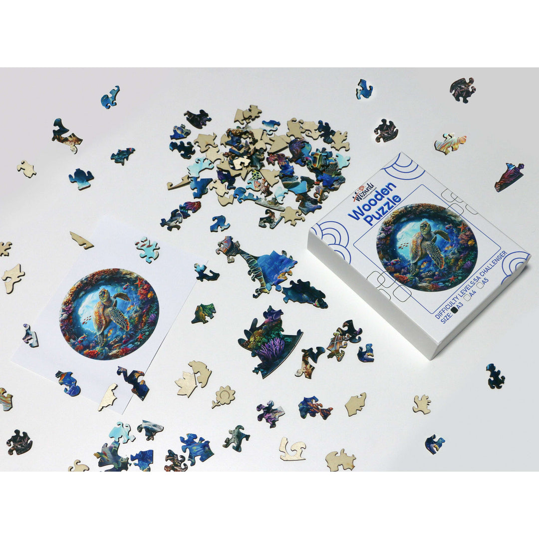 Sea Turtle - Jigsaw Wooden Puzzle by Wizardi F07N9-32