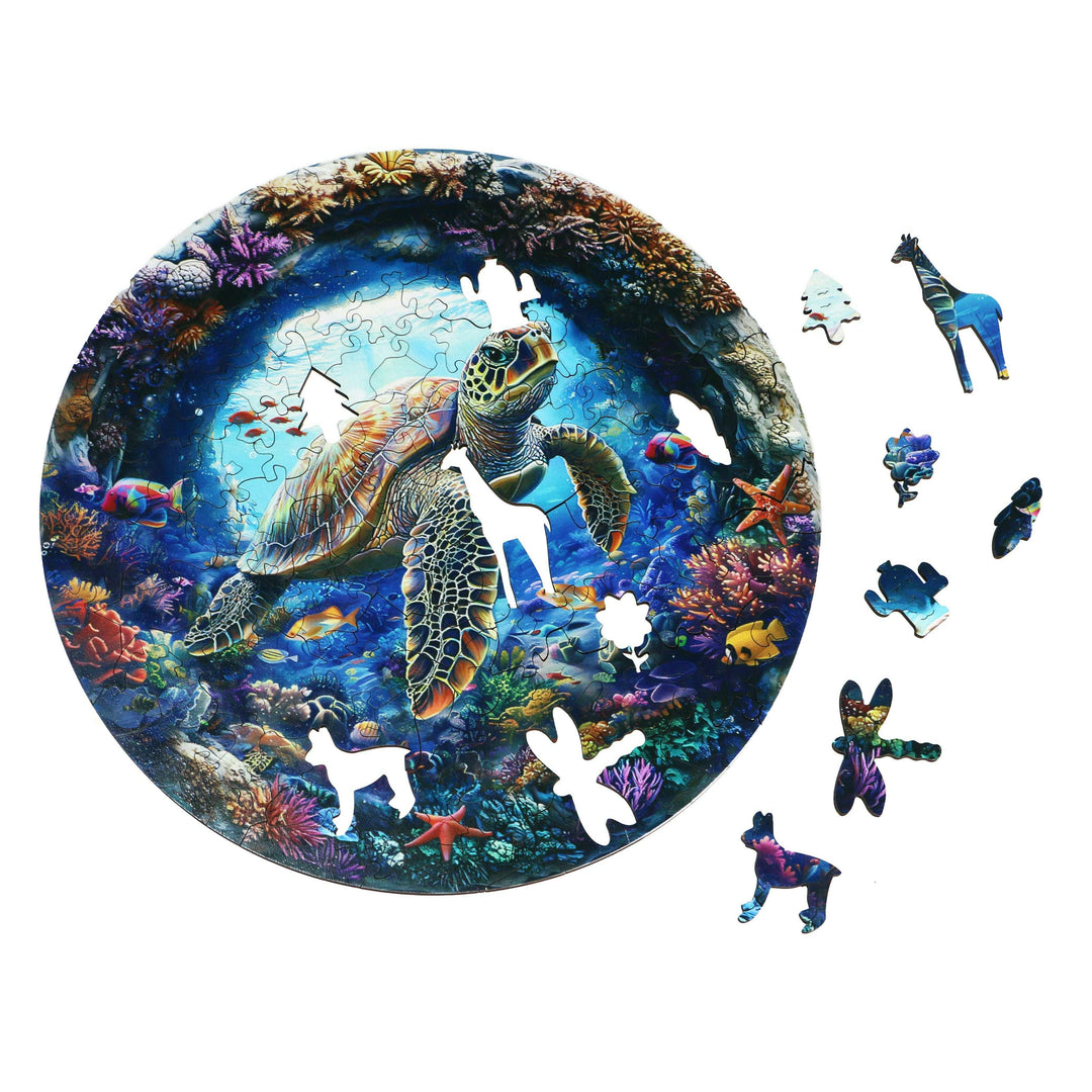 Sea Turtle - Jigsaw Wooden Puzzle by Wizardi F07N9-32