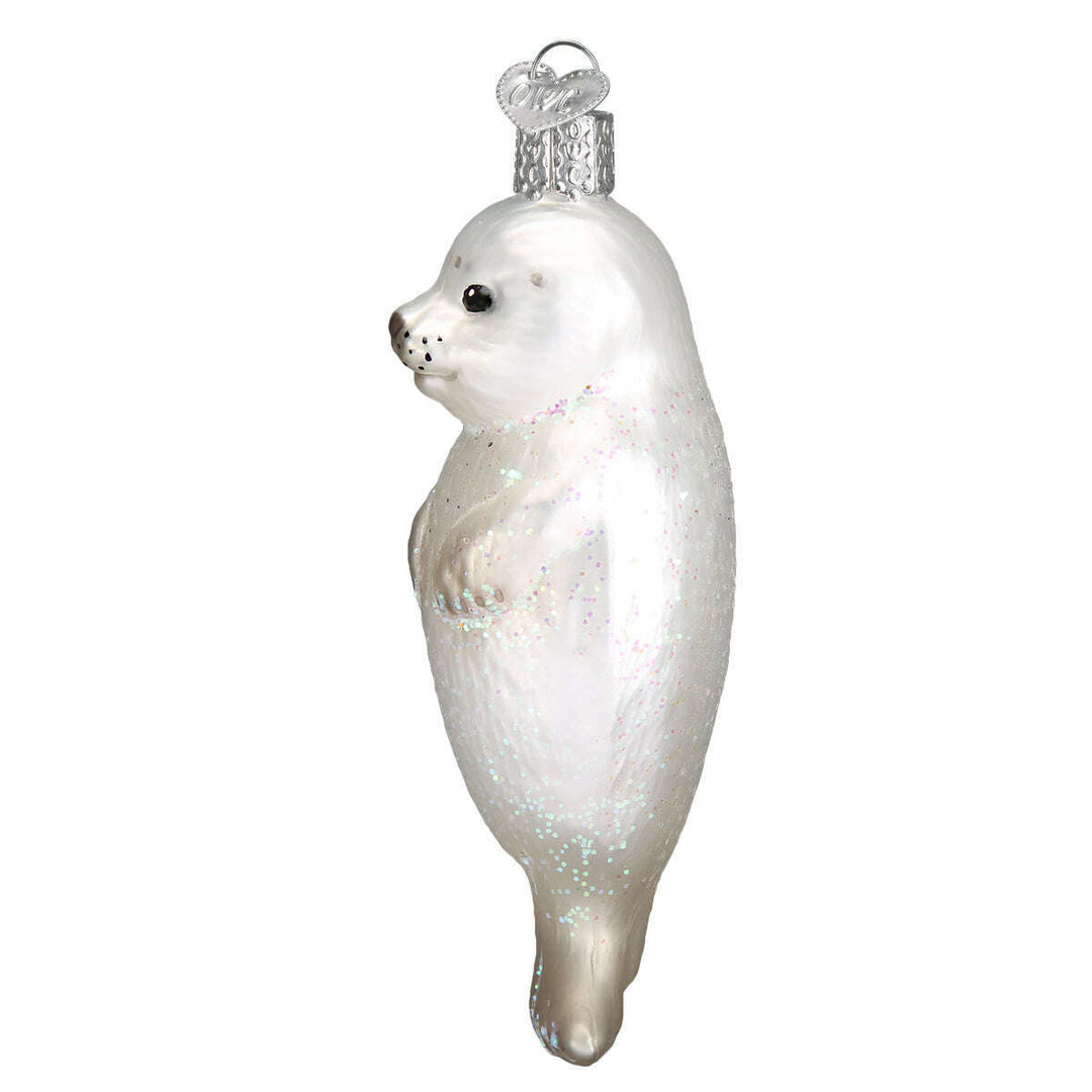 Old World Christmas Seal Pup Blown Glass Ornament