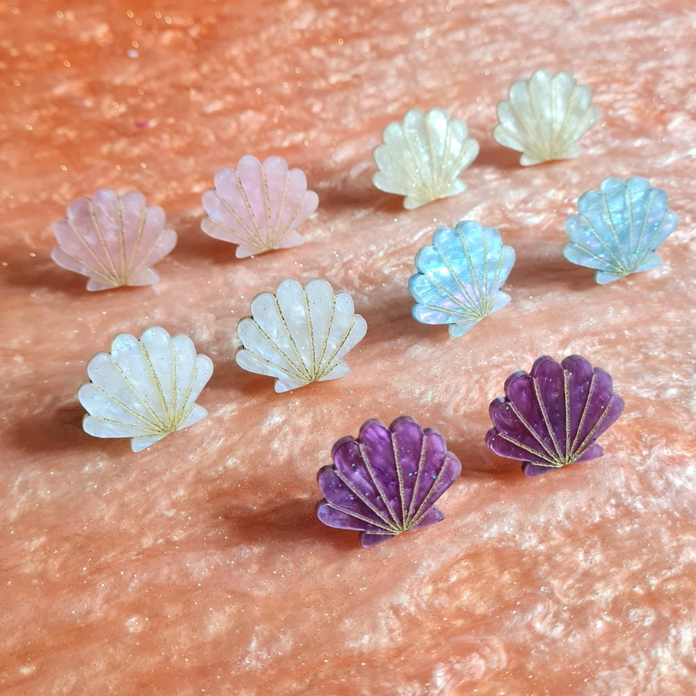 Seashell Stud Earrings by Cherryloco Jewellery 2