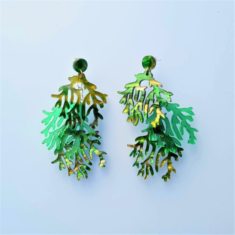 Seaweed Charm Earrings by Cherryloco Jewellery 1