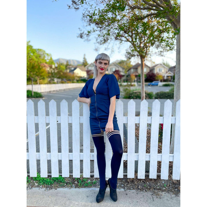 Selma: Navy, An Understated Elegance. Petite to Plus Size Thigh Highs