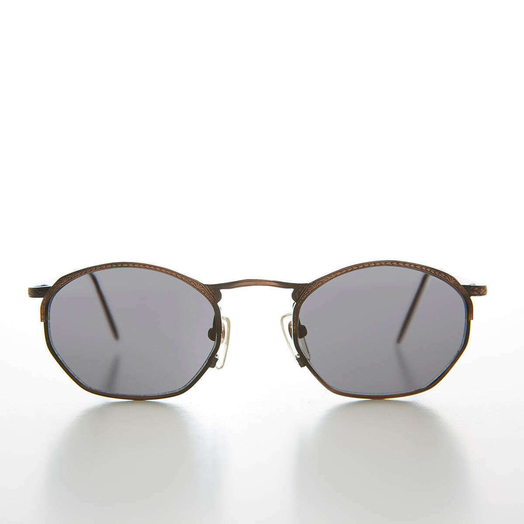 Semi Octagon Unisex Metal Vintage Sunglass  - Onas