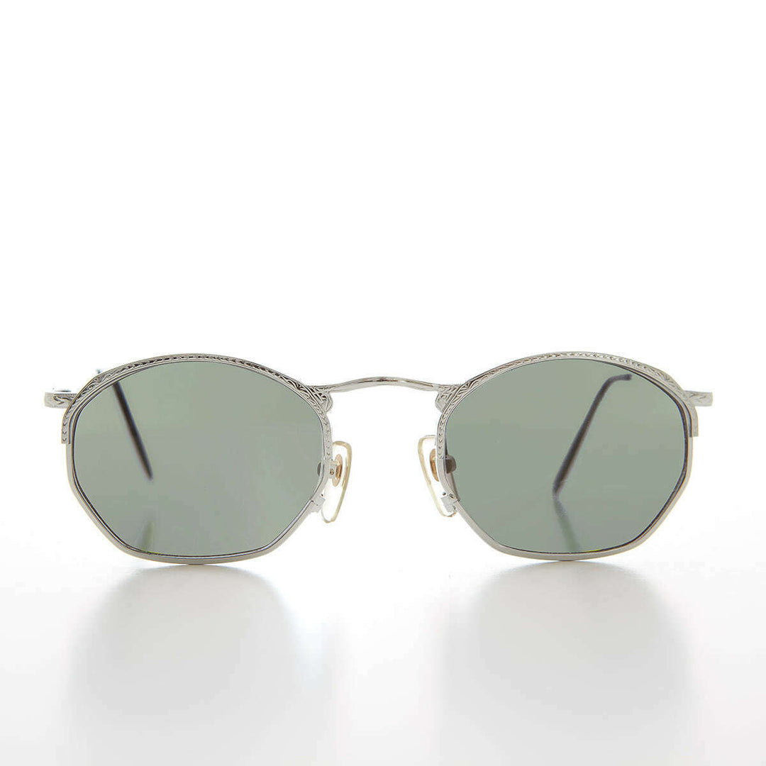 Semi Octagon Unisex Metal Vintage Sunglass  - Onas