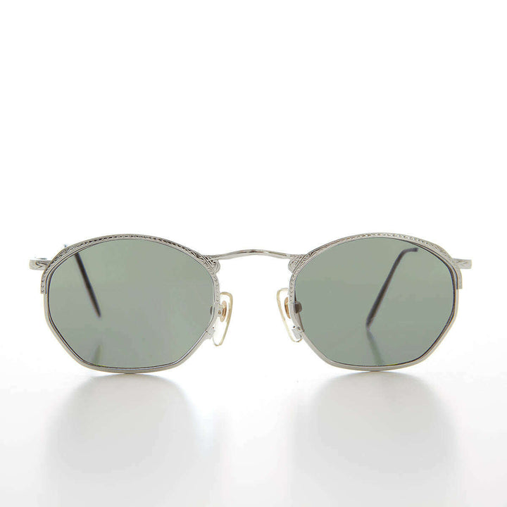 Semi Octagon Unisex Metal Vintage Sunglass  - Onas