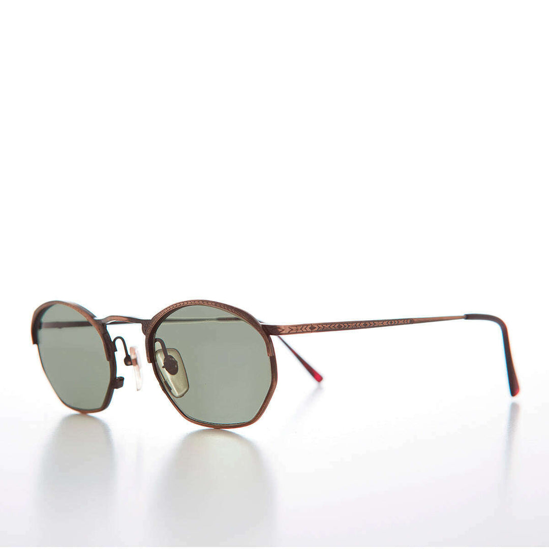 Semi Octagon Unisex Metal Vintage Sunglass  - Onas