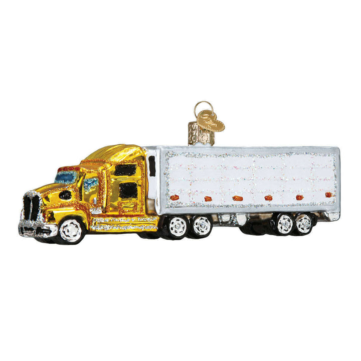 Old World Christmas Semi Truck Blown Glass Ornament
