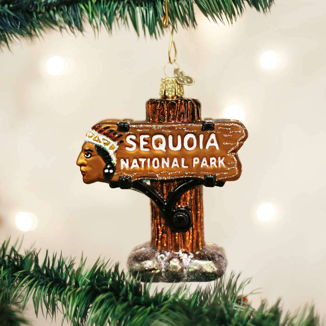 Old World Christmas Sequoia National Park Blown Glass Ornament