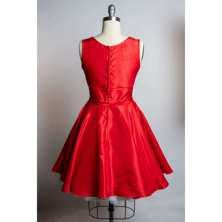 Serena Swing Dress - Shantung, Red