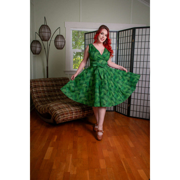 Serena Swing Dress- Green Ferns