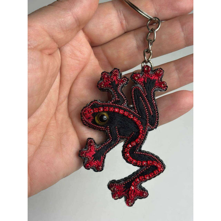 Set for making a brooch-keychain Crystal Art Frog BP-374C