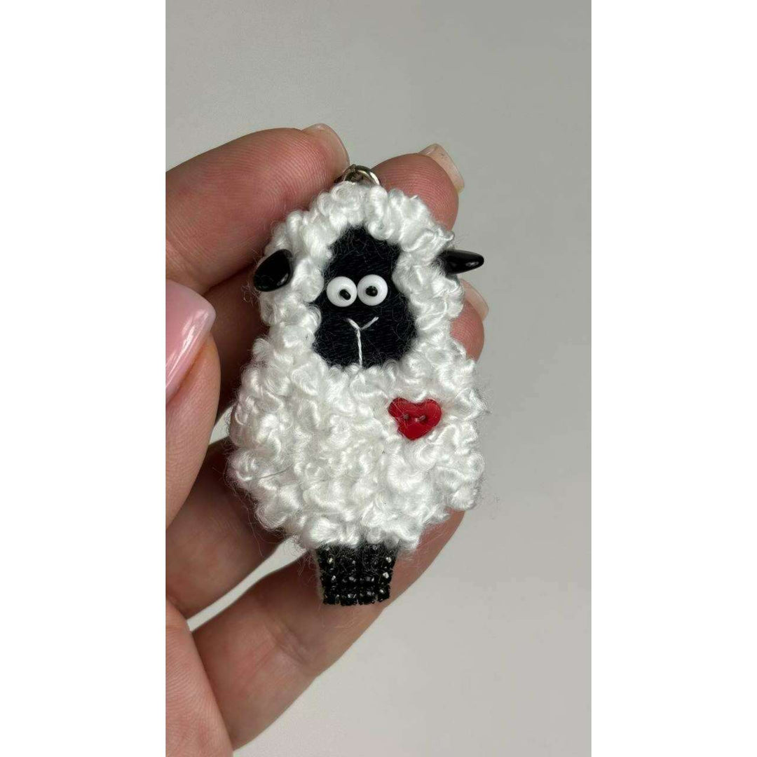 Set for making a brooch-keychain Crystal Art Sheep BP-376C
