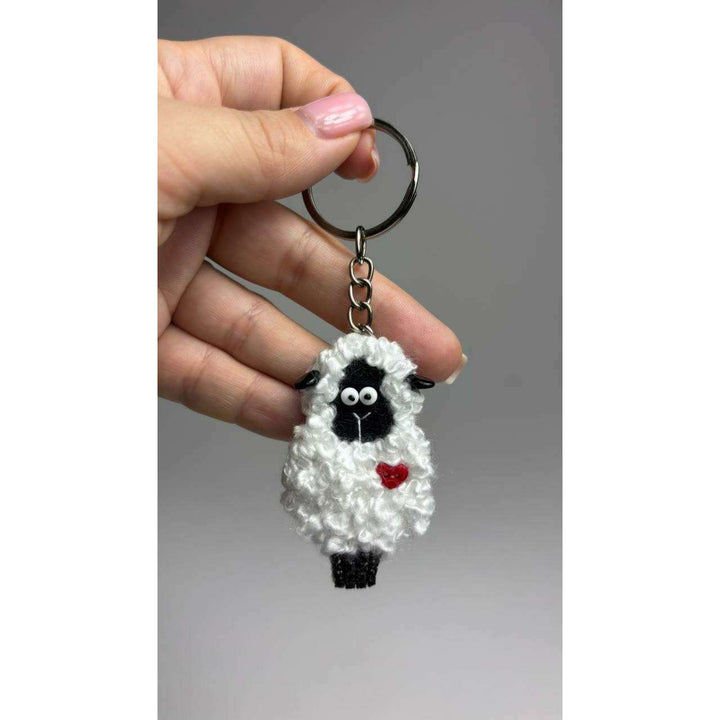 Set for making a brooch-keychain Crystal Art Sheep BP-376C