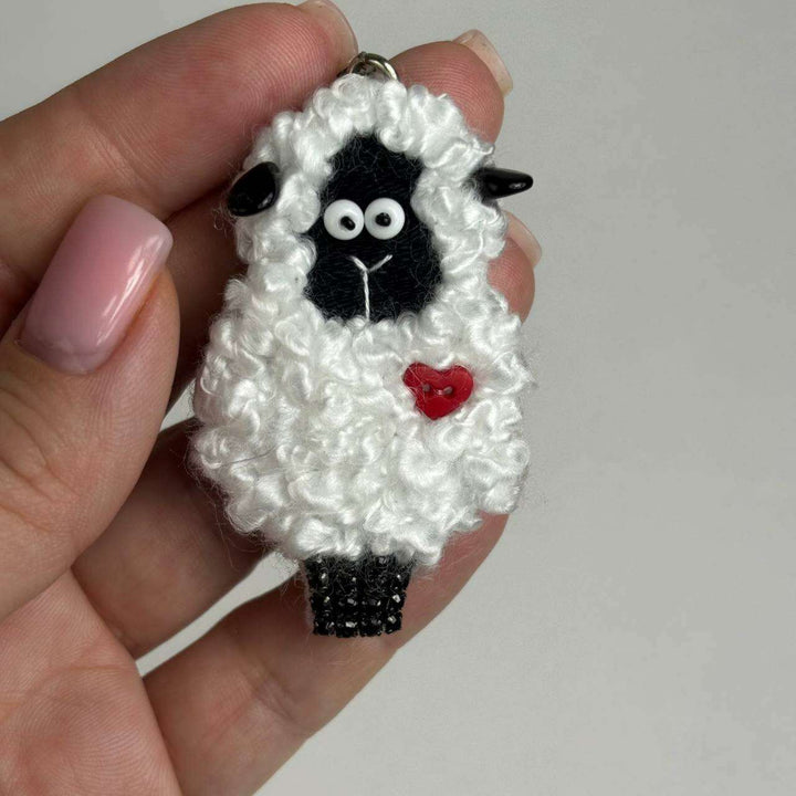 Set for making a brooch-keychain Crystal Art Sheep BP-376C